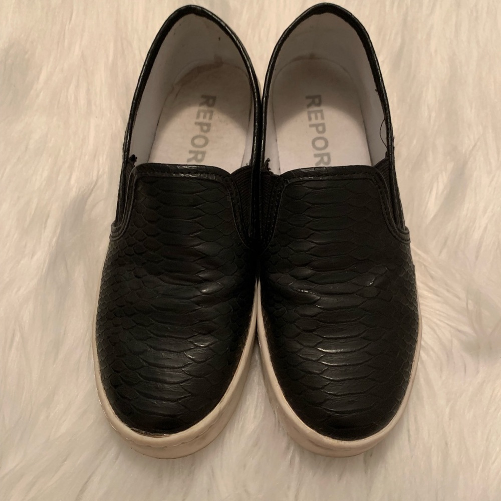 Black Report slip on sneakers